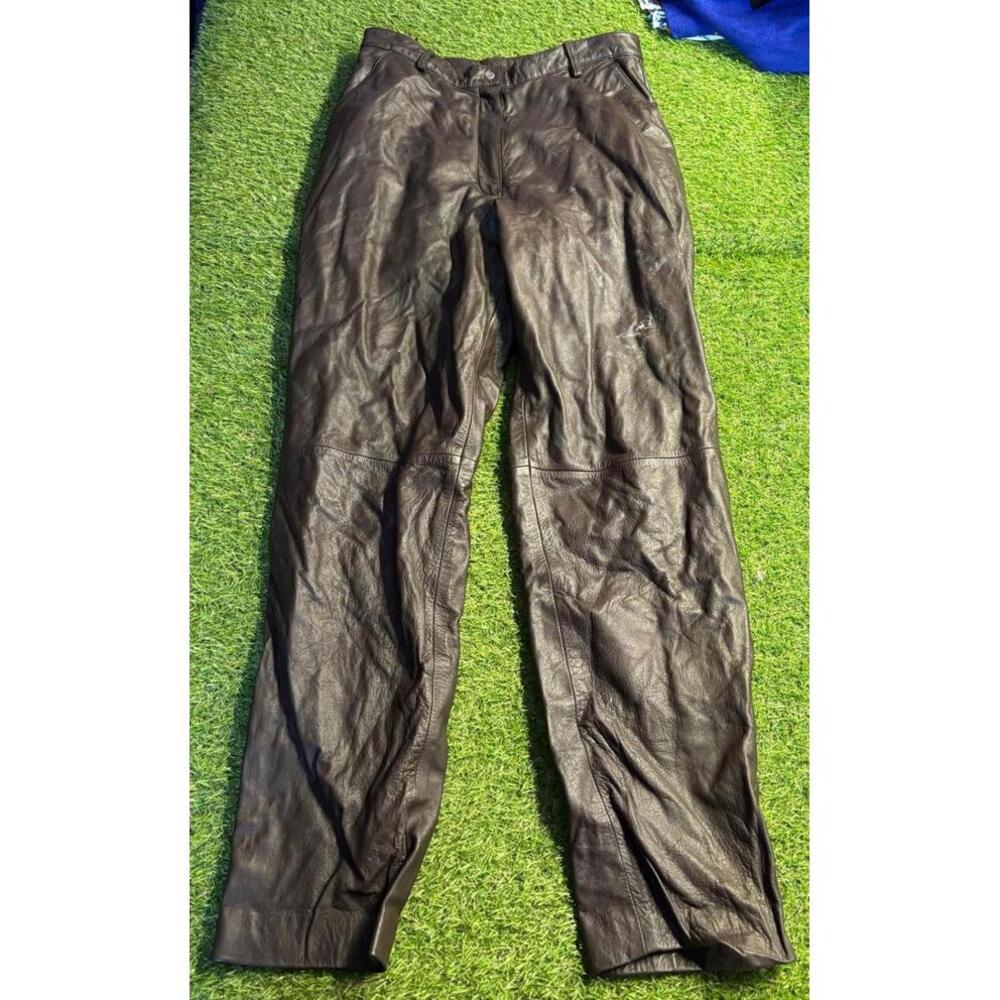 Vintage Women’s 12 Leather Pants‎ by Elements Brown Biker